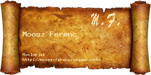 Moosz Ferenc névjegykártya