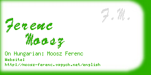 ferenc moosz business card